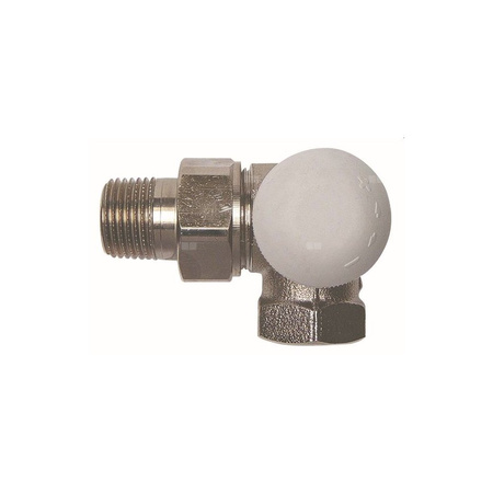 Zawór grzejnikowy termostatyczny HERZ TS-90-KV 3-osiowy cd, połączenie 1/2'' (niklowanie) żółty