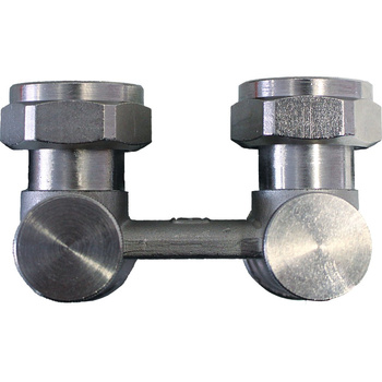 Moduł przyłączeniowy kątowy HERZ 3000 (3766) mosiądz (niklowanie) 3/4'' x 3/4'', rozstaw 50 mm do grzejników