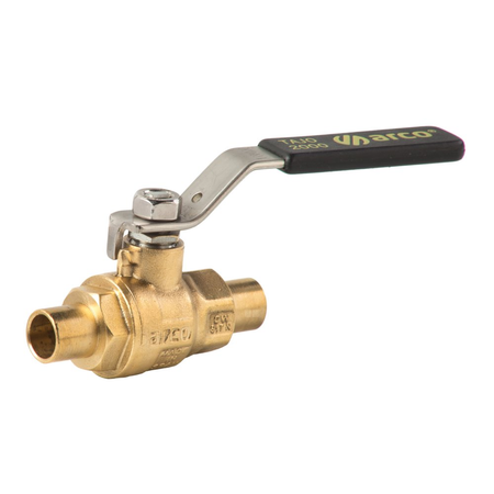 Zawór kulowy ARCO TAJO 2000 stal nierdzewna DN 12 x DN 12 lut zewnętrzny x lut zewnętrzny, uchwyt: dźwignia chrom