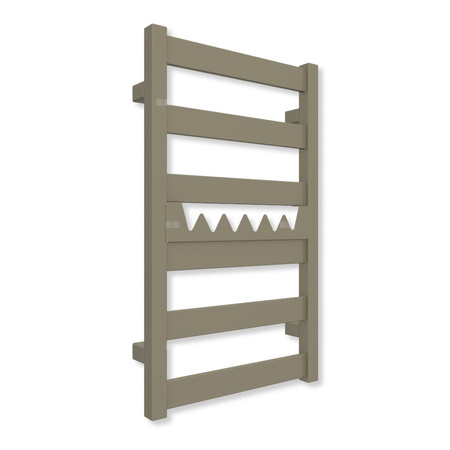 Grzejnik drabinkowy TERMA VIVO, podłączenie SX, wym. 670 x 400 mm, kolor szary oliwkowy RAL7002 (farba), moc 230W