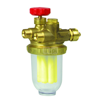 Filtr olejowy AFRISO R500St jednorurowy z powrotem fi 3/8'' x 3/8'' GW x GZ, z wkładem stalowym, maks. przepływ 250 l/h