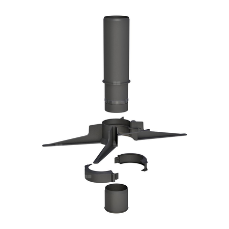 Rura końcowa z zawiesiem Concept By JEREMIAS (pp-flex) ZZ x ZW 60 x 60 mm, kolor czarny