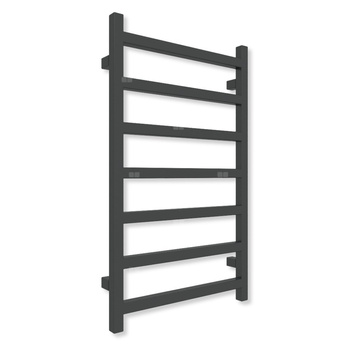 Grzejnik elektryczny TERMA SIMPLE 840 x 500 mm, kolor czarny jak kruk soft, moc 300 W, podłączenie E8, kabel prosty bez wtyczki z maskownicą czarny