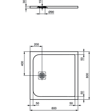 ULTRAFLAT S BRODZIK 80X80 JET BLK