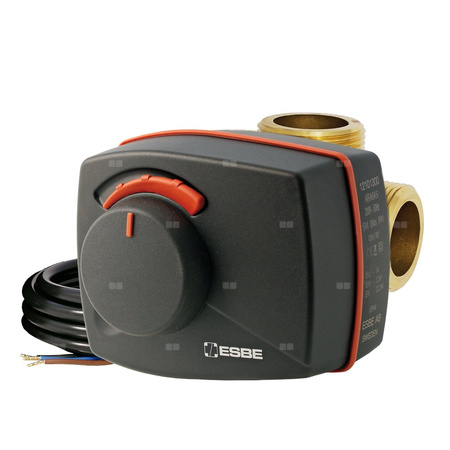 VRG131+ARA661 zestaw zaworów z napędem elektrycznym 3-punktowe 230V, DN20 KVS-6,3 RP3/4 czas obrotu-120s moment-6Nm