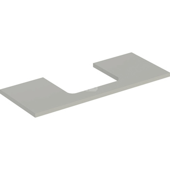 Blat pod umywalkę Geberit ONE z wycięciem, do prostokątnej umywalki nablatowej: B=119cm, Greige, Przekrój=Na środku, Lakierowany matowy