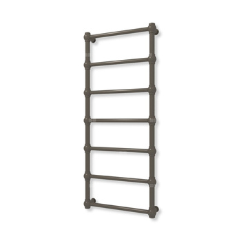 Grzejnik elektryczny TERMA RETRO 1170 x 500 mm, kolor ciemny brąz, moc 300 W, podłączenie E8, kabel prosty bez wtyczki z maskownicą szary