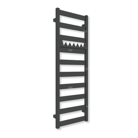 Grzejnik elektryczny TERMA VIVO 1150 x 400 mm, kolor czarny jak kruk soft, moc 400 W, podłączenie E8, kabel spiralny z wtyczką