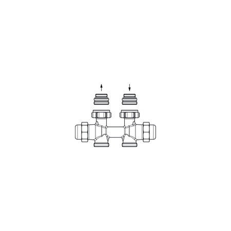 Multilex FQ, podwójne przyłącze grzejnikowe z funkcją automatycznego równoważenia, G 1/2 GZ x G 3/4 GZ, proste