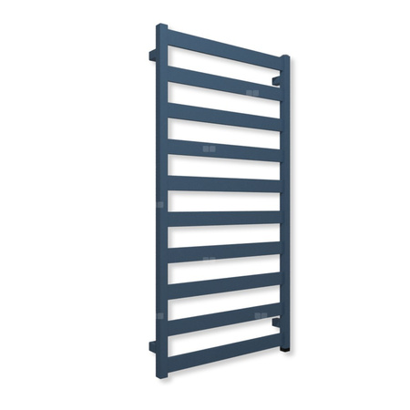 Grzejnik elektryczny TERMA VIVO ONE 1150 x 600 mm, kolor błękitny popielaty RAL5023, moc 600 W, podłączenie E1, kabel prosty bez wtyczki szary