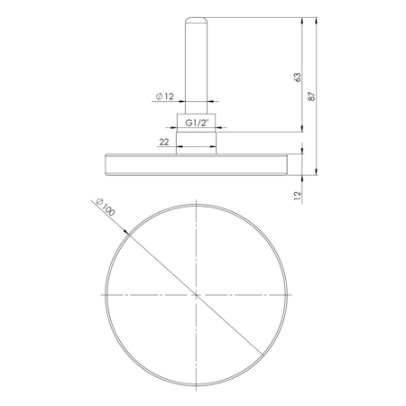 Termometr bimetaliczny AFRISO BiTh fi 100 mm -20…60'C tuleja 63 mm połączenie ax