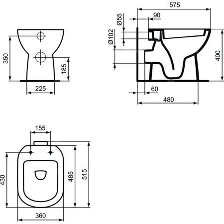 IS I.LIFE A Miska stojąca HO White B/W