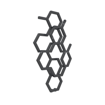 Grzejnik drabinkowy TERMA HEX, podłączenie ZX, wym. 821 x 486 mm, kolor czarny pieprz