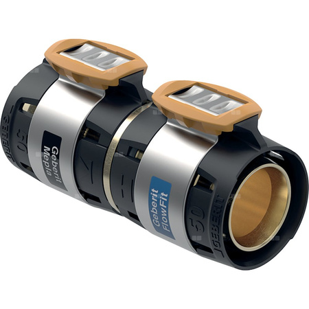 Złączka przejściowa GEBERIT FlowFit / Mepla, brąz krzemowy bezołowiowy, 50 mm (łącznik zaprasowywany x łącznik zaprasowywany)