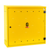 Skrzynka gazowa, 900x850x300, naścienna, metalowa, ze skośnym daszkiem - żółta