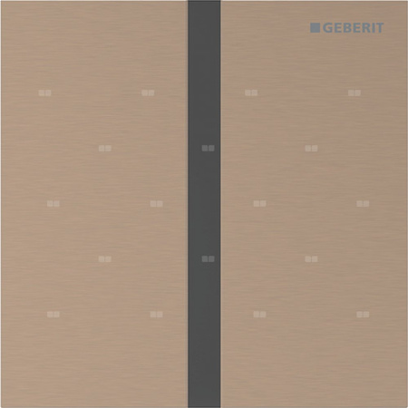 Elektroniczny zawór spłukujący Geberit do pisuaru, zasilanie 230V, Typ 40, stal czerwone złoto, prostokątny