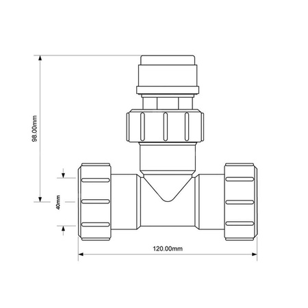Trójnik z zaworem napowietrzającym 40mm