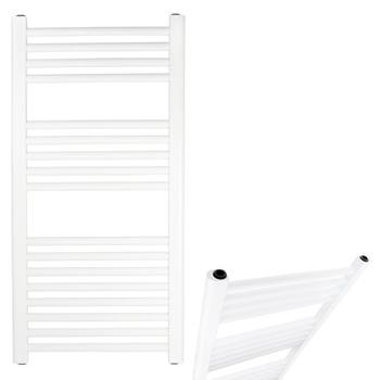 Grzejnik drabinkowy FERRO Prosty, podłączenie dolne, rozstaw 406, wym. 900 x 450 mm, kolor biały, moc 363W