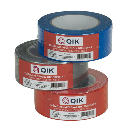 Taśma samoprzylepna QIK do otulin, kolor niebieski 48 mm x 9 m