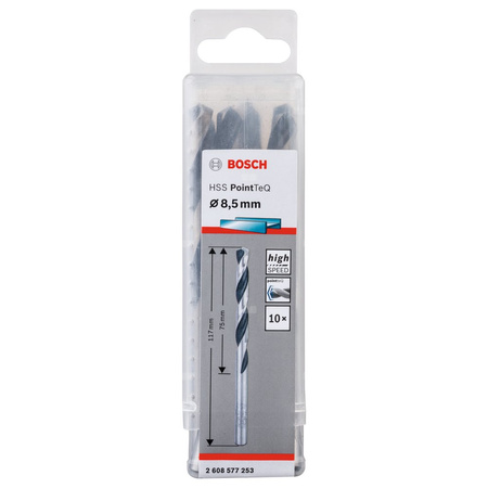 WIERT. HSS POINTTEQ 8.5MM 10PC