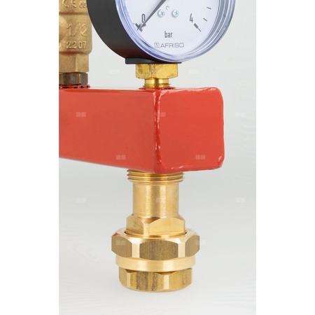 Zespół przyłączeniowy AFRISO BSS 3/4'' GW x szybkozłącze, max. 3 bar + wskaźnik ciśnienia