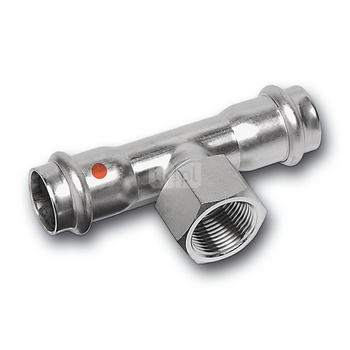 Trójnik SANHA NiroTherm Press stal nierdzewna 88,9 mm x 2'' x 88,9 mm (zw x GW x zw)