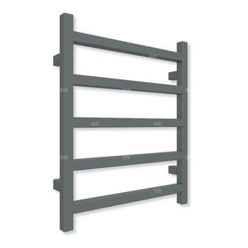 Grzejnik drabinkowy TERMA SIMPLE, podłączenie ZX, wym. 600 x 500 mm, kolor błyszcząca szarość (farba), moc 217W