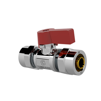 Zawór kulowy ARCO MINI do rur wielowarstwowych 16 zw x zw prosty, uchwyt: czerwony