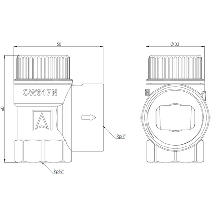 Zawór przelewowy AFRISO MS mosiądz 3 bar GW 3/4'' x 1''