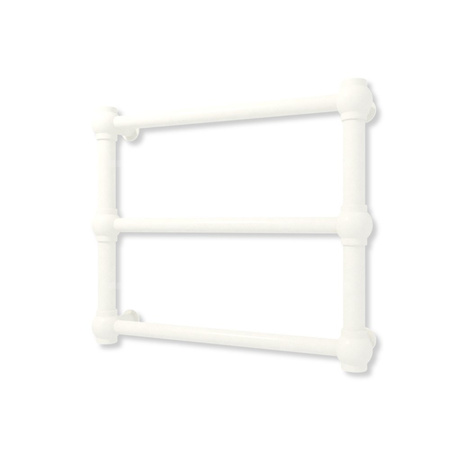 Grzejnik elektryczny TERMA RETRO 430 x 500 mm, kolor biały drogowy RAL9016, moc 120 W, podłączenie E8, kabel prosty bez wtyczki z maskownicą biały