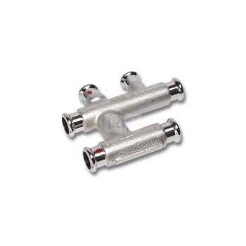 Trójnik SANHA Therm krzyżowy stal (niklowanie) 22 mm x 15 mm x 22mm (zw x zw x zw)