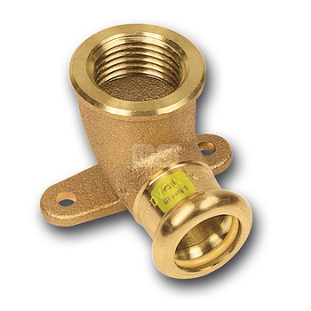 Kolano 90' SANHA Press Gas ścienne, miedź, 16 mm x 1/2'' (zw x GW)