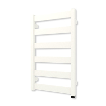 Grzejnik elektryczny TERMA VIVO ONE 670 x 400 mm, kolor biały drogowy antybakteryjny RAL9016, moc 400 W, podłączenie E1, kabel spiralny z wtyczką czarny