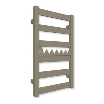 Grzejnik drabinkowy TERMA VIVO, podłączenie SX, wym. 670 x 400 mm, kolor szary oliwkowy RAL7002 (farba), moc 230W