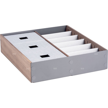 Przegródka do szuflady do szafki pod umywalkę Geberit ONE, cztery otwarte i trzy zamknięte przegródki