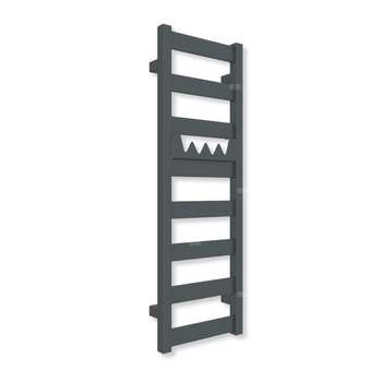 Grzejnik elektryczny TERMA VIVO 910 x 300 mm, kolor czarny anodowy, moc 300 W, podłączenie E1, kabel prosty bez wtyczki z maskownicą czarny