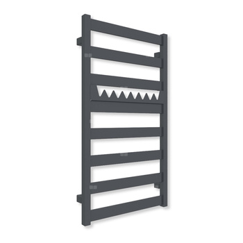 Grzejnik elektryczny TERMA VIVO 910 x 500 mm, kolor metaliczna czerń, moc 400 W, podłączenie E1, kabel spiralny z wtyczką czarny