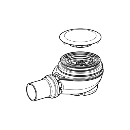Pokrywa odpływu Geberit d90, do syfonu brodzikowego, wysokość zasyfonowania 30 / 50 mm: Biały / Matowy