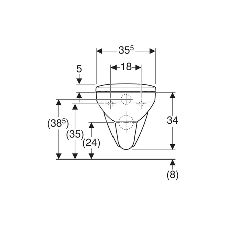 Deska sedesowa Geberit Selnova Square, slim, mocowanie od góry: Biały / Błyszczący, Zawiasy wypinane=Nie, Wolne opadanie=Nie, Materiał zawiasów=Stal nierdzewna