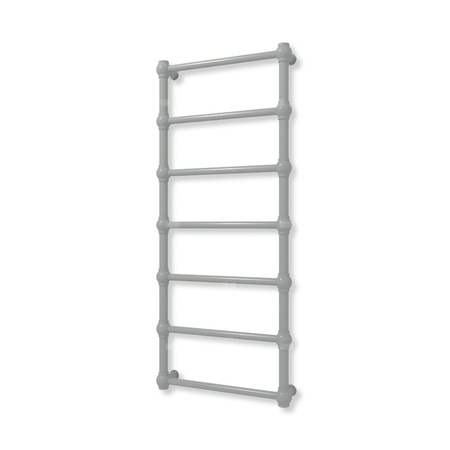 Grzejnik elektryczny TERMA RETRO 1170 x 500 mm, kolor stal nierdzewna, moc 200 W, podłączenie E8, kabel spiralny z wtyczką srebrzysty