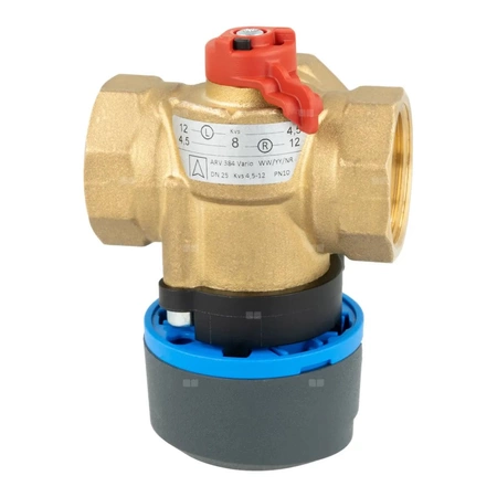 Zawór obrotowy trójdrogowy AFRISO ARV 384 Vario ProClick, mieszający, Siłownik elektryczny ARM 343, DN 25