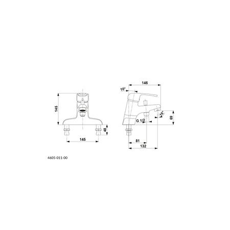 Bateria wannowa stojąca KFA Armatura ALBIT, kolor chrom