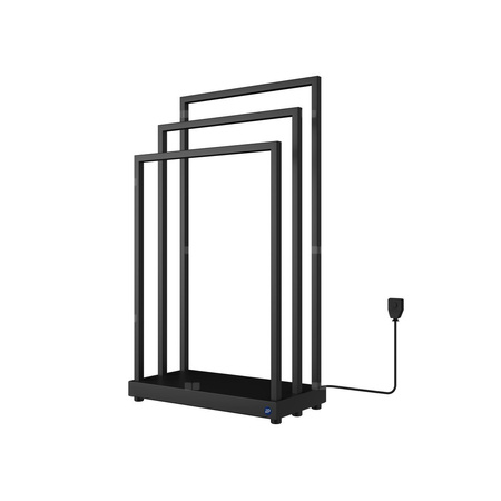 Grzejnik elektryczny (suszarka) INSTAL-PROJEKT Mobilo Electro 2, wym. 900/500 mm, kolor czarny mat, moc 105 W