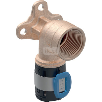 Kolano 90' GEBERIT FlowFit, brąz bezołowiowy, 1/2'' x 16 mm (GW x łącznik zaprasowywany), 52 mm