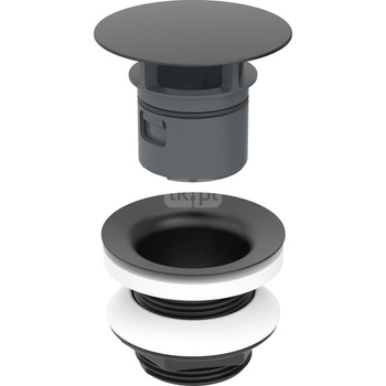 Zawór zestawu odpływowego Geberit ze swobodnym przepływem i pokrywą odpływu: Czarny mat, L=8cm