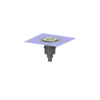 Wpust Practicus, DN50, odpł.pion., z nasadką Variofix i kratką/ramą nierdz. 138x138