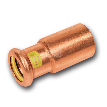 Nypel SANHA Press Gas redukcja, miedź, 28 mm x 14 mm (zz x zw)