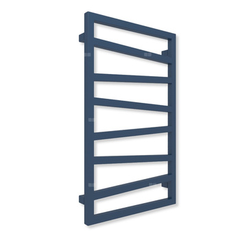 Grzejnik elektryczny TERMA ZIGZAG 830 x 500 mm, kolor niebieski szafirowy RAL5003, moc 300 W, podłączenie E8, kabel spiralny z wtyczką