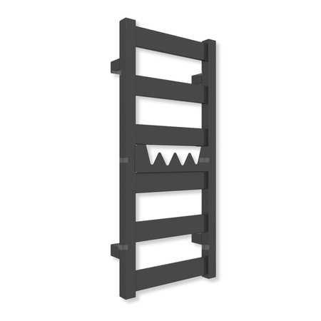 Grzejnik elektryczny TERMA VIVO 670 x 300 mm, kolor heban, moc 200 W, podłączenie E1, kabel prosty bez wtyczki z maskownicą czarny