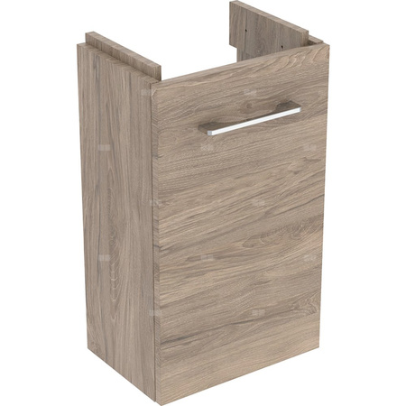 Dolna szafka pod umywalkę kompaktową Geberit Selnova Square, z jednymi drzwiami: Szerokość umywalki=36cm, Orzech włoski hickory